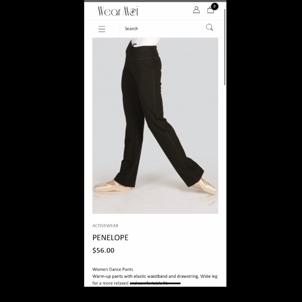 Wear Moi Dancewear Warmup pants, XS Adult